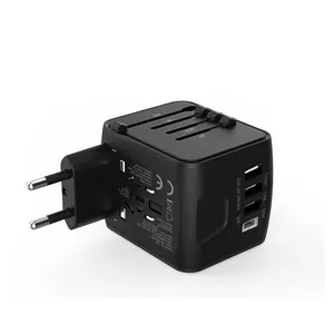 Worldwide Universal Socket Travel Adaptor Plug with 1 Type C and 3 USB Charger Ports for Business Trip