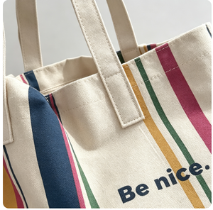 Shoulder <b>Canvas</b> <b>Handbag</b> Simple Line Custom Pattern Art Student Medium Size Customized Closure Commuting - Product Image 3