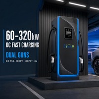60KW 120KW 320KW DC Seviye 3 EV Şarj Cihazı Çift Tabancalı 10 İnç Ekranlı CCS1 CCS2 CHADEMO GBT OCPP 1.6J WiFi 4G RFID IP54 Hızlı Şarj Cihazı