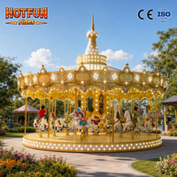 Manège Premium à 24 Places pour Enfants avec Design de Chevaux en Fibre de Verre pour Équipement de Parc d'Attractions Commercial