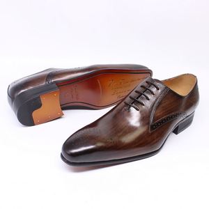 Chaussures Oxford en cuir véritable pour homme, conçues par des designers, fabriquées à la main, noires - Product Image 2
