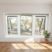 Fenêtre à auvent moderne à rupture de pont thermique, triple vitrage, profilés multicouches, fenêtre à battant en aluminium pour usage extérieur, écoénergétique