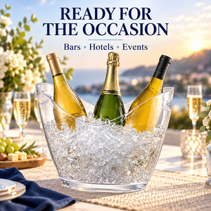 Seau à glace portable en plastique transparent durable de 8 L avec logo personnalisé, pour refroidir les bouteilles de <span class=keywords><strong>vin</strong></span>, avec poignées, pour bar, hôtel, mariage, fête - Product Image 2