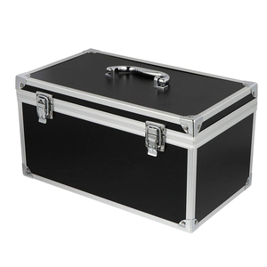 Maletín Rígido <span class=keywords><strong>de</strong></span> Aluminio Negro, Maletín <span class=keywords><strong>de</strong></span> Transporte Resistente a Impactos con Espuma para Instrumentos <span class=keywords><strong>de</strong></span> Prueba, Cámaras, Herramientas, Piezas, Mecánica - Product Image 1