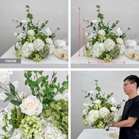 Boule de fleurs artificielles 40 cm, série blanc-vert, pour centres de table de mariage romantique en France, décoration de fête d'anniversaire