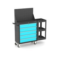 Coffre à outils professionnel robuste et mobile sur roulettes avec tiroirs, armoire de rangement pour outils de garage industrielle