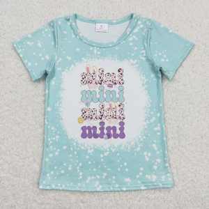 Magliette di Pasqua con stampa <span class=keywords><strong>Mama</strong></span> & Mini, abiti coordinati madre-figlia, abiti di Pasqua blu a maniche corte - Product Image 3