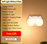 Nouvelle lampe de chevet transfrontalière à induction corporelle LED sans fil, ultra-mince, à commande magnétique, avec fonction de charge et veilleuse