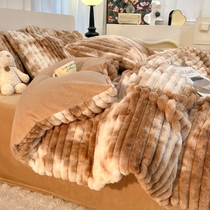 Lenzuola da letto, federe, copripiumino in peluche di peluche di coniglio <span class=keywords><strong>a</strong></span> pelo corto - Product Image 4