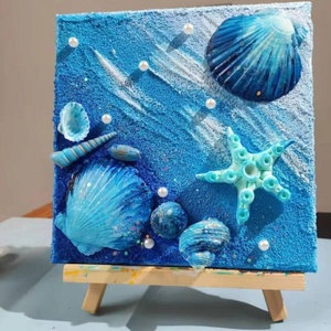 Kit de peinture DIY à texture de coquillage perlé fait main, thème plage et océan 3D, ensemble complet d'art, fournitures artistiques pour enfants et adultes, décoration murale XIXI - Product Image 6