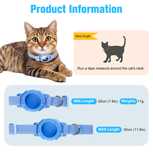 ปลอกคอสัตว์เลี้ยงแบบปลอดภัย 2026Quchonpet สำหรับ Apple Tracker ปลอกคอแมวพร้อมที่ใส่ AirTag แบบยืดหยุ่น ปรับได้สำหรับลูกแมว - Product Image 2