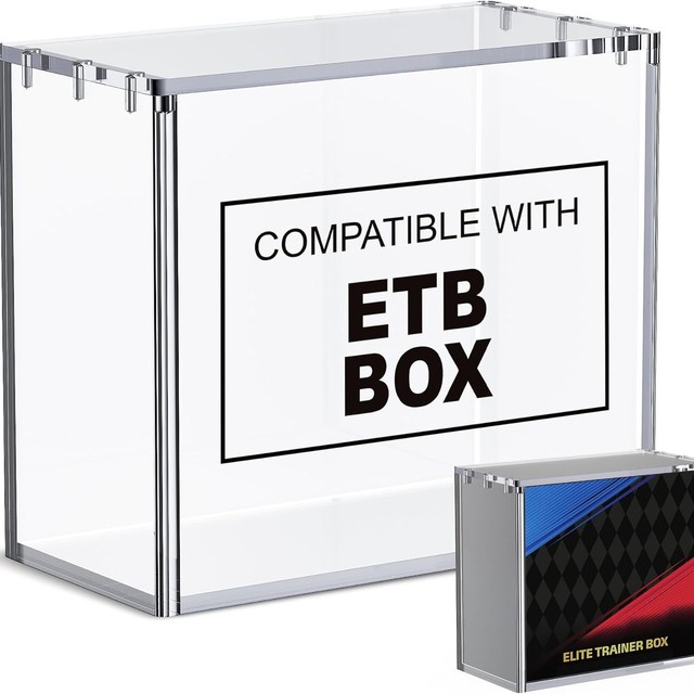High Transparency Acrylic Display Case with Strong-Magnetic Lid Moisture-Proof & Sturdy Storage for Pokmon Cards
