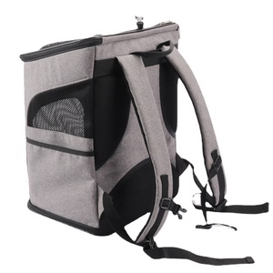 Pet <b>Backpack</b> For <b>Cats</b> And Dogs Breathable Oxford Fabric Gray Green Color 40000 Capacity Portable Pet Carrier With Round Opening - Product Image 5