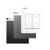 86*86mm gris blanc noir panneau en plastique commutateurs d'alimentation, EU/UK Standard électrique 1/2/3/4 Gang 1 /2Way interrupteur d'éclairage mural 10A 250V