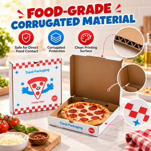 Scatole per Pizza in Cartone Ondulato Bianco con Logo Personalizzato, Imballaggio per Asporto di Grado Alimentare per Ristoranti Italiani e Servizi di Consegna - Product Image 2