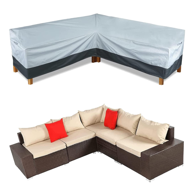 Waterproof Outdoor Furniture Cover Heavy-Duty 600D V-Shaped Terrace Sofa Made of Durable Polyester