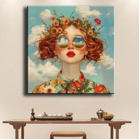 Kit de Peinture Diamant en Résine de Haute Qualité Ever Moment - Fille avec Fleurs - Mosaïque de Perles - Broderie Point de Croix - ASF2905