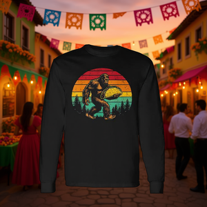 T-shirt à manches longues Sasquatch Taco Lover, nourriture mexicaine, Cinco De Mayo - Product Image 3