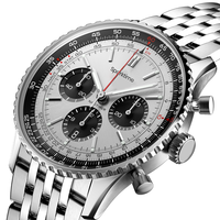 SPARKTIME calendrier d'affaires alarme analogique mouvement mécanique 3Bar étanche couleur argent montre de luxe pour hommes