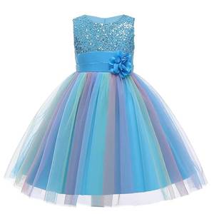 Robe en maille arc-en-ciel à paillettes sans manches pour petite fille, la moins chère, pour mariage ou fête - Product Image 6