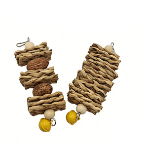 Palo masticable de mango y madera de salgueiro para aves, con campana, para periquitos y agapornis, juguete natural para masticar - Product Image 3
