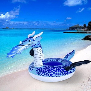Bouée gonflable en PVC 103*51 pouces, couleurs orange et bleu, dragon, grande bouée pour adultes, pour piscine, plage, fête, amusement - Product Image 6
