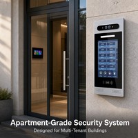 Système d'interphone vidéo 8 maisons à deux fils pour appartement, avec déverrouillage par carte RFID Tuya WiFi, reconnaissance faciale, écran tactile et vision nocturne - Vente en gros
