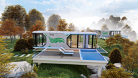 Maison préfabriquée modulaire miniature en acier de luxe moderne, étanche, à construction rapide, écologique et durable