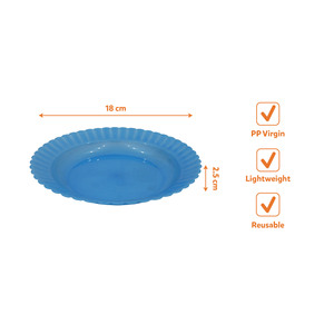 Eco Friendly PP <b>Plastic</b> Reusable Plate Dish Scalloped Edge Food Grade Virgin Material BPA Free Durable Modern Design Party Multi - Product Image 4
