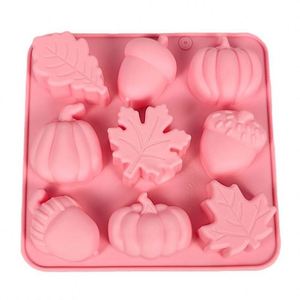 <b>Leaf</b> Shape 9 Cavity Baking Silicone Mold for Candy Chocolate Jelly Ice Cube - Product Image 1