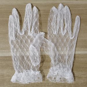 Mode Sexy gants poignet longueur femmes mariée noir <span class=keywords><strong>dentelle</strong></span> gants mitaines pour fête Protection solaire accessoires blanc conduite gants - Product Image 5