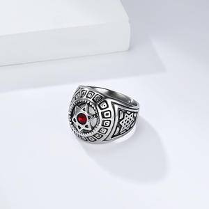 Men's <b>Titanium</b> Steel <b>Ring</b> Star Pattern Hollow Diamond Inlay Geometric Design Gift Jewelry - Product Image 2