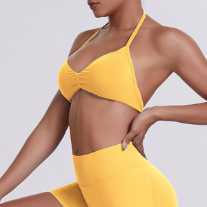 สปอร์ตบราสำหรับผู้หญิง XW-6702สายเดี่ยวคล้องคอโชว์หลังสวมใส่สบายระบายอากาศได้ดีสปอร์ตบราออกกำลังกายในยิม - Product Image 3