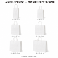 Sacs en papier kraft blanc en gros avec poignées torsadées, sacs cadeaux, sacs de courses, sacs à emporter pour boulangerie, impression de logo personnalisée OEM