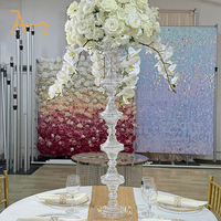 Support à fleurs en cristal européen transparent, accessoires romantiques pour mariage, décoration de table, support à fleurs pour décoration de mariage
