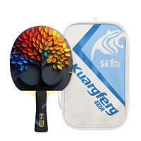 Raquette de tennis de table en fibre de carbone personnalisée professionnelle avec éponge en caoutchouc durable pour l'entraînement de ping-pong et le plaisir en famille