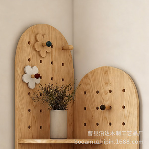 Armario esquinero de madera con tablero perforado, estantería de almacenamiento de 4 niveles para el hogar, estantería para libros, estantes de exhibición - Product Image 2