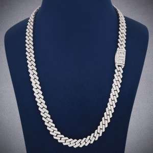 Cadena Cubana de Miami de Lujo y Tendencia de 14mm, Collar de Plata 925 Personalizable con Diamantes de Moissanita, Joyería para Hombre, Regalo de Boda - Product Image 6