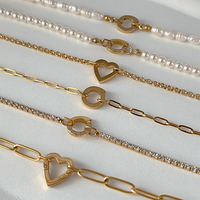Collier à breloques EMANCO, chaîne de perles avec fermoir cœur pour pendentif fait main, en acier inoxydable, étanche, pour femme, vente en gros, dropshipping