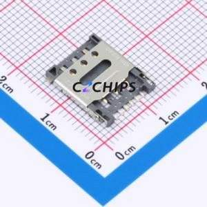 SIM301-GZ6P SIM Card Connector SMD Connector Flip Cover Type Nano SIM Card Card Holder No Card Detection - Product Image 1