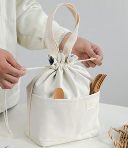 Sac isotherme à cordon réutilisable pour le déjeuner, fermeture à cordon, sac isotherme pour transporter le déjeuner avec des poches fonctionnelles - Product Image 4