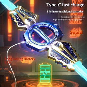 Nuevo Espada Láser <span class=keywords><strong>de</strong></span> Juguete con Doble Hoja Telescópica, Luces LED <span class=keywords><strong>de</strong></span> Arcoíris, Espada <span class=keywords><strong>de</strong></span> Fuego Giratoria, para Mayores <span class=keywords><strong>de</strong></span> 14 Años - Product Image 3