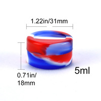 Pot en silicone antiadhésif de 5 ml pour concentré de cire, conteneur pour huile BHO, pot de voyage portable et réutilisable