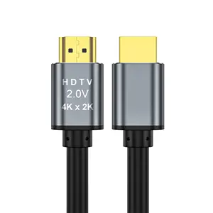 Cabo HDMI banhado a ouro 18GBps 24K 4K 3D 60Hz 1.5M macho-para-macho 2.0 cabo de áudio e vídeo 4K cor preta