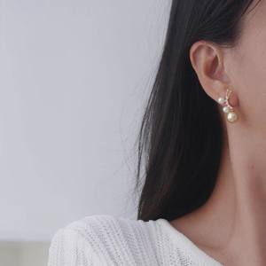 22577 DIY <b>Pearl</b> Accessories S925 <b>Silver</b> Earnail Empty Tray Butterfly <b>Silver</b> Jewelry <b>Earrings</b> with 4-9mm Round Beads - Product Image 4