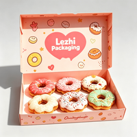 Boîtes à donuts personnalisées en gros, faciles à assembler, emballages alimentaires pour desserts, boîtes à donuts, boîtes à mochi donuts