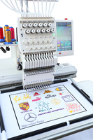 Nouvelle machine à broder informatisée à tête unique 1000-1200 tr/min pour broderie plate/vêtements/casquettes 9/12/15 aiguilles