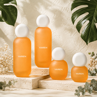 Ensemble de flacons cosmétiques carrés en verre de qualité supérieure, base épaisse, pour lotion, avec revêtement effet glace craquelée, emballage pour soins de la peau, coffret beauté