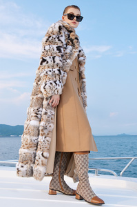 Abrigo de Piel de Lince Canadiense Americano Vintage de Longitud Completa, <span class=keywords><strong>Precios</strong></span> de Fábrica, Abrigo de Visón con Patrón de Leopardo Natural - Product Image 3