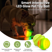 Nouveau Design Lumineux Juguetes Para Perros IPx7 Étanche Rechargeable Chien Jouet À Mâcher Balle Sûr Durable Silicone Chiot Jouet Balle